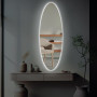 Узкое большое овальное зеркало в полный рост с задней фоновой подсветкой E055 в интернет-магазине «Зеркала с подсветкой в Санкт-Петербурге» фото