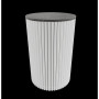 Журнальный столик с белым трубчатым подстольем со столешницей из ЛДСП Тёмный мрамор BN102 диаметр 40 см, высота 60 см в интернет-магазине «Зеркала с подсветкой в Санкт-Петербурге» фото