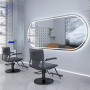 Овальное зеркало-капсула в тонкой золотой металлической раме с LED подсветкой Тренд 003 в интернет-магазине «Зеркала с подсветкой в Санкт-Петербурге» фото