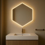 Шестиугольное зеркало с фронтальной и задней фоновой LED подсветкой Барбадос в интернет-магазине «Зеркала с подсветкой в Санкт-Петербурге» фото