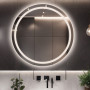 Круглое настенное зеркало со светодиодной LED-подсветкой Барнетт в интернет-магазине «Зеркала с подсветкой в Санкт-Петербурге» фото
