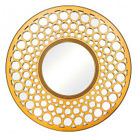 Круглое зеркало в золотой декоративной раме Round Gold